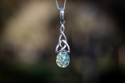 Celtic cremation jewelry with ash